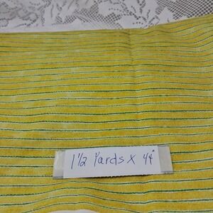 QT Fabrics Cotton Fabric Yellow‎ Green Stripe 1.5 Yards x 44" Sewing Quilting